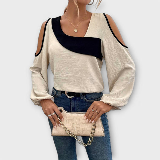 Scarlett | Kolorowa bluzka z kwadratowym dekoltem